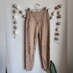 Beyond Yoga Tan Marble Print Pants